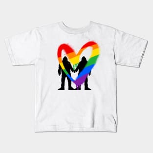 Diversity Pride Love Sasquatch Bigfoot Pair Kids T-Shirt